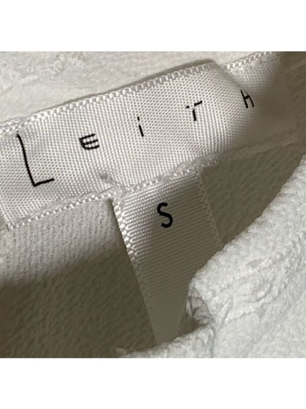 Leith Womens Small White Eyelet Lace Tiered Blouse Casual Top - Picture 3 of 11